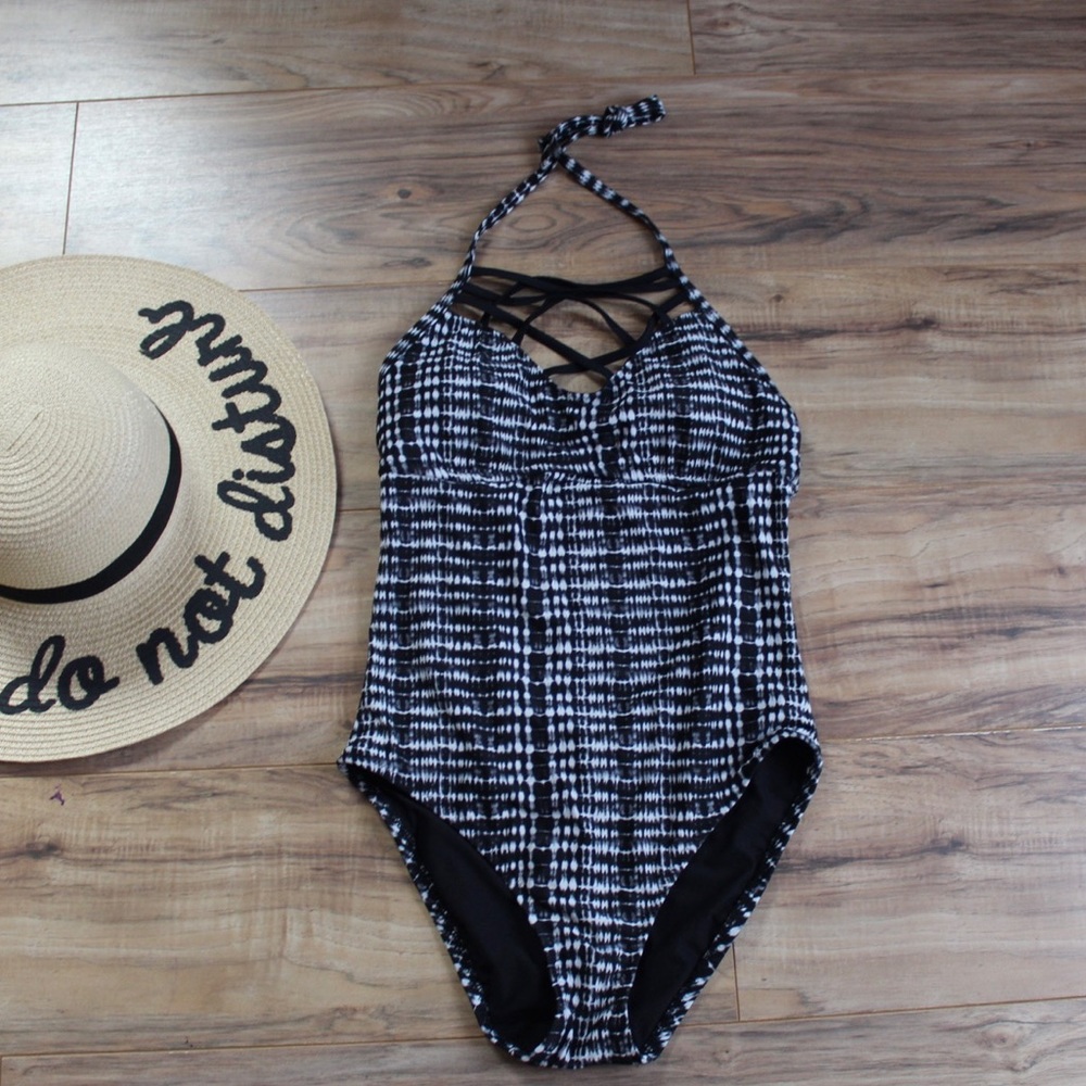 Mossimo high neck halter one-piece bikini